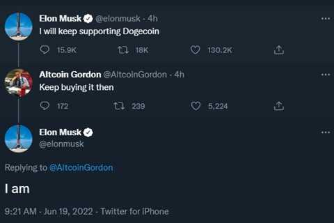 Dogecoin Pumps By Over 10% On Elon Musk’s Tweets That He’ll Keep Supporting and Buying DOGE