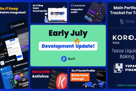 De.Fi – the Main Dashboard for Tezos Ecosystem (Early July Development Update)